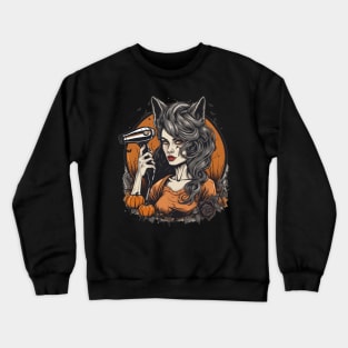 Werewolf hairdresser pretty Crewneck Sweatshirt